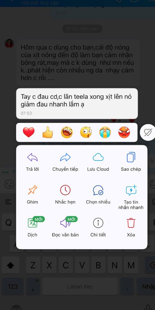 Đánh giá của khách hàng dùng xịt xương khớp Teela